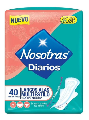 Protectores Nosotras Largos Con Alas 40 Unidades Multiestilo