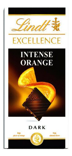 Lindt Excellence, Chocolate Suiço, Laranja, 1 Barra 100g