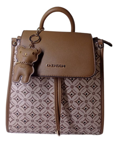 Mochila Bolsa Chenson Monograma Feminina Cor:marrom