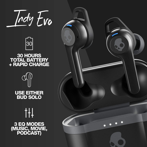 Audífonos Skullcandy Indy Evo Inalámbricos Negros