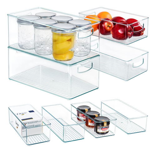 Organizador Refrigerador Transparente Con Tapa Y Mango Hudga