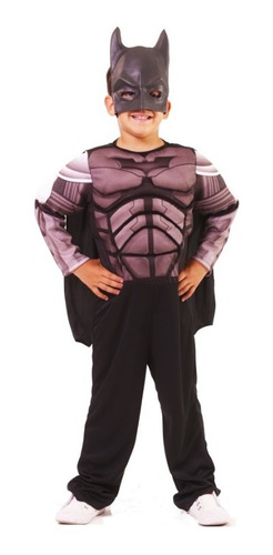 Imagen 1 de 5 de Disfraz Batman Con Musculos Talle 1-2-3-4