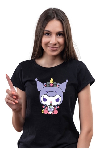 Playera Kuromi Kawai Anime Conejita Bufón Hello Kitty Moda 