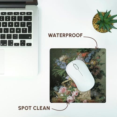 Mouse Pad Flores En Jarrón Alabastro Con Nido De Pájaro 20x2