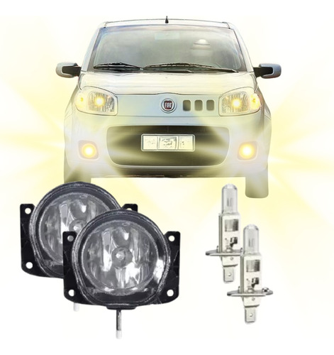 Par Farol Milha Neblina Fiat Uno Vivace 2011 12 2013 Lâmpada