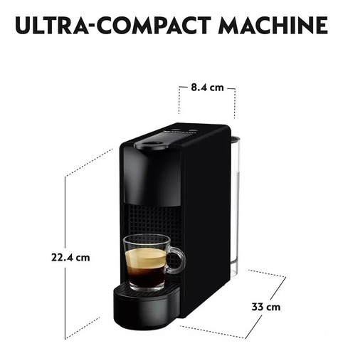 Cafetera Nespresso Essenza Mini Con Espumador De Leche Black