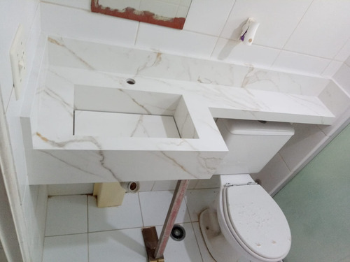 Bancada Lavatório Em Porcelanato Branco 60×40 Lê Descrição.