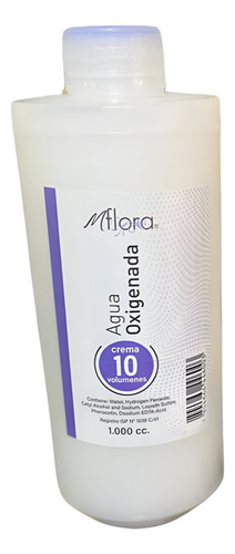 Agua Oxigenada 1 Litro Volumen 10 (crema) Flora