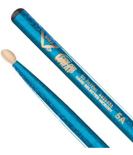 Baquetas Percussion Color Wrap 5a, Brillo Azul, Punta De