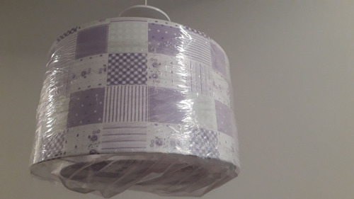 Imagen 5 de 7 de Lampara De Techo Cilindro Tela Difusor 1 Luz