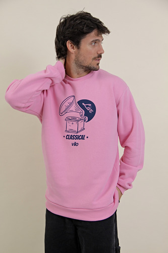 Buzo Oversize Viste Vilo Estampado Tocadiscos Frisado