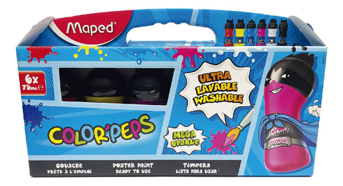 Témperas Maped Colorpeps En 6 Potes De 75 Ml Ultra Lavable