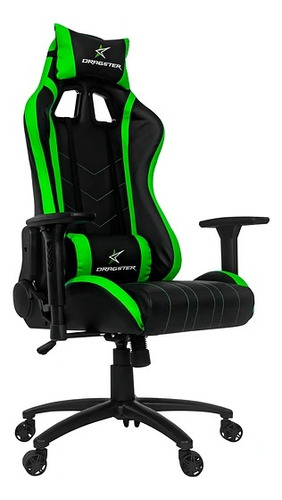 Silla Gamer Ergonómica Dragster Gt400 Negro Verde