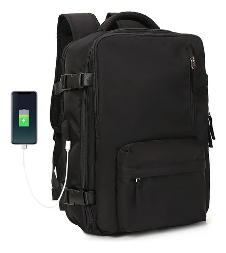 Mochila De Viaje De Gran Capacidad Con Hombros Usb Puerto