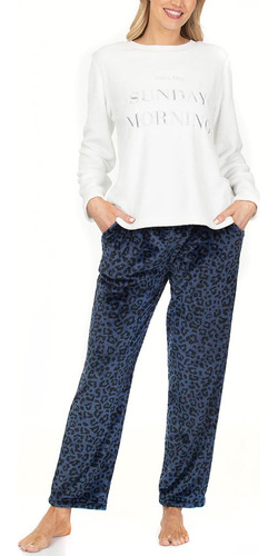 Pijama Polar Estampado Mujer J-785 Lady Genny