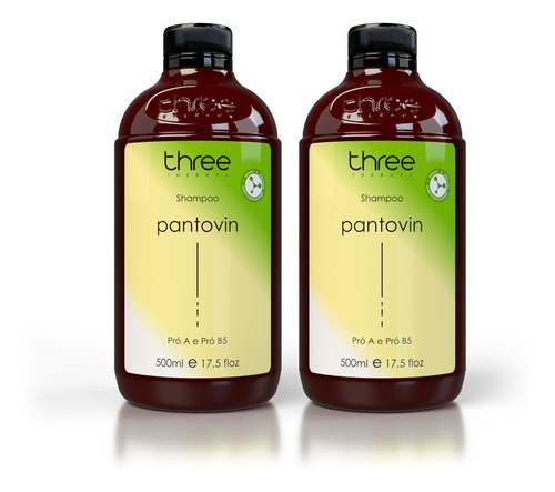 Shampoo Pantovin 500ml Pró A E Pró B5 Three Therapy 2 Unid