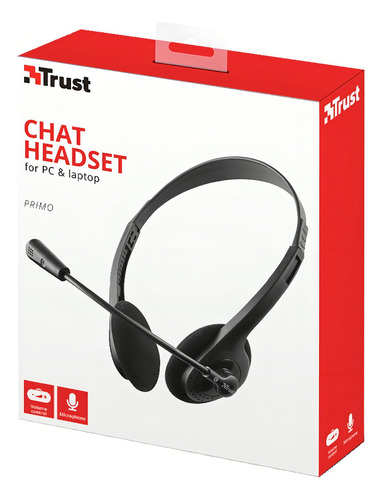 Audífonos Con Micrófono Pc Para Teletrabajo Chat Trust Primo Color Negro
