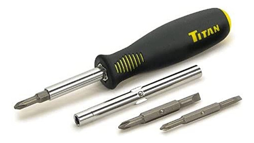 Titan Tools - Empuñadura De Destornillador De Carraca 6 En 1