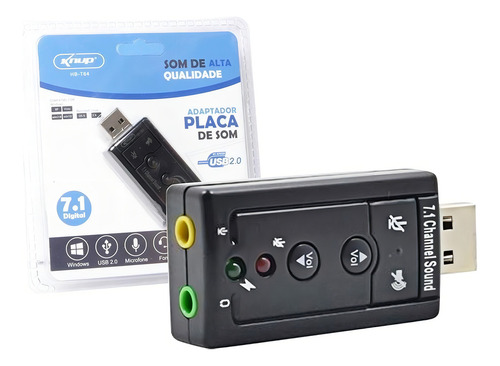 Adaptador De Som Usb 2.0 Externo 7.1 Canais Sh-som-2
