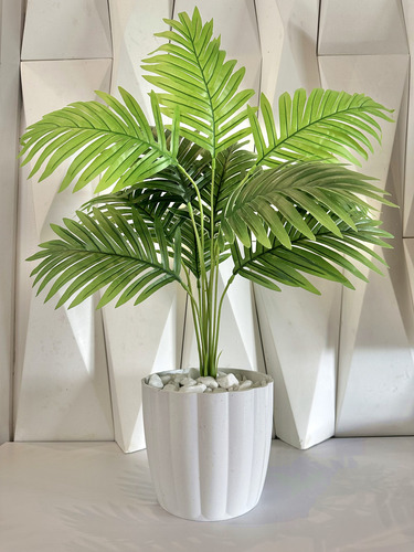 Palmeira Artificial Com Vaso Polietileno Decora Casa Mesa