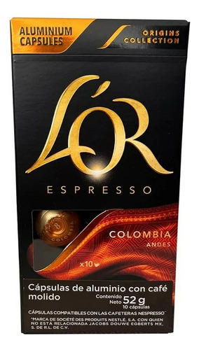2 Pza Cápsulas De Café Lor Espresso Colombia Con 10 Pzas