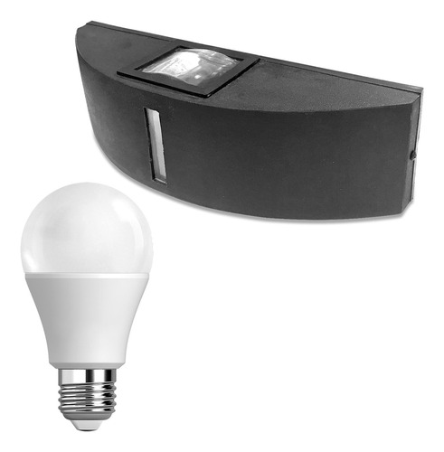 Aplique Decorativo Exterior Interior Pared Bidireccional Negro Foco Led 9w Luz Cálida Reemplazo Halógena Bajo Consumo