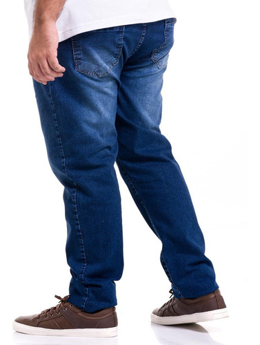 Imagem 4 de 4 de Calça Plus Size Tamanho Grande Jeans Com Lycra Masculina