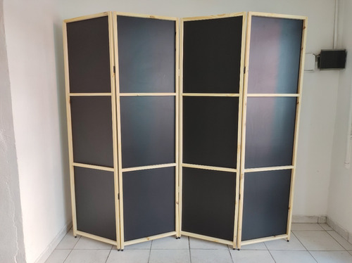 Imagen 3 de 4 de Biombo Plegable Separador Ambiente Divisor De 4 Hojas