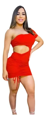 Vestido com store saia drapeada