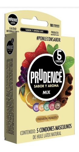 Prudence Condones Preservativos Sabor Y Aroma Mix 5 Piezas