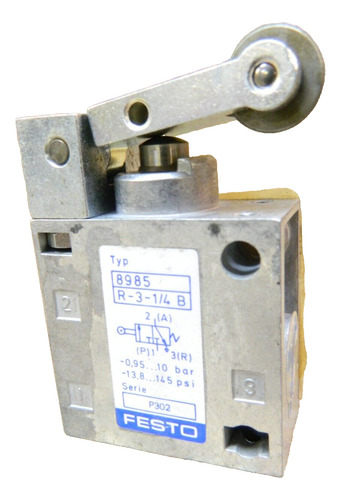 Festo R-3-1/4b 3/2 Way Pneumatic Roller Lever Valve G Ccj