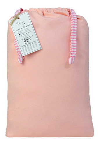Wishes By Nap-juego De Sabanas Para Cama Cuna, Microfibra Color Rosa Diseño De La Tela Liso