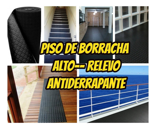 Piso Emborrachado De Bolinhas Antiderrapante 3mm 5.00x1.00