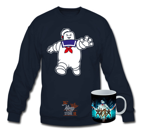 Poleron Polo + Taza, Stay Puft, Hombre Malvavisco, Ghostbusters, Caza Fantasmas / The King Store