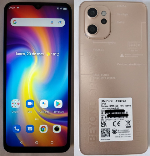 Umidigi A13 Pro Dual Sim 128gb 4gb Ram Sunglow Gold (Usado)