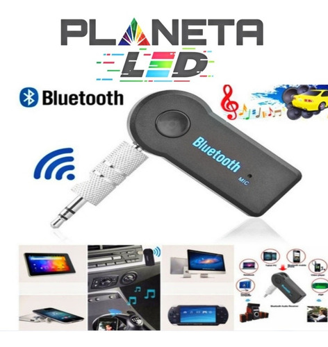 Imagen 1 de 3 de Receptor Adaptador Bluetooth Vehículo Carro Auxiliar 3,5 Mm