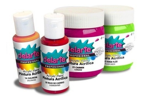 Pintura Acrilica Delarte Colores Surtidos Pote 260 Cc X10