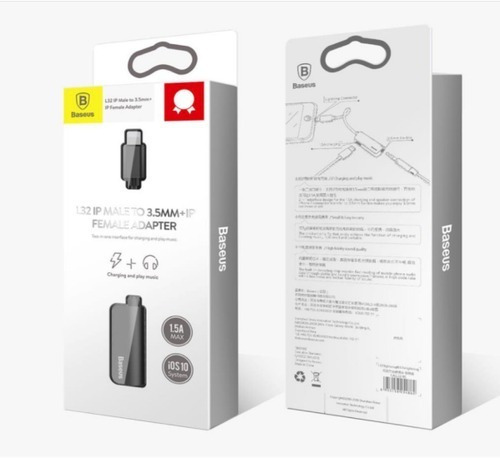 Imagen 9 de 9 de Adaptador Auxiliar 3.5mm Y Carga Para iPhone L32 - Baseus