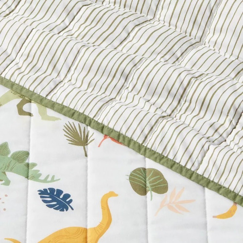 Edredon Dinosaurios Para Ninño Reversible Queen 2.2m X 2.2m Multicolor Dinosaurios