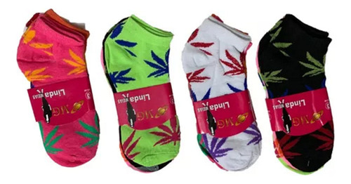 Soquetes Marihuana 12 Pares / Media Estación Unisex + Envio