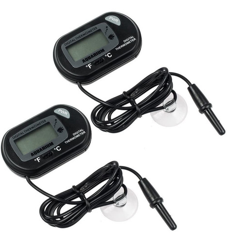 Paquete De Zacro De 2 Lcd Termómetro De Acuario Digital Term