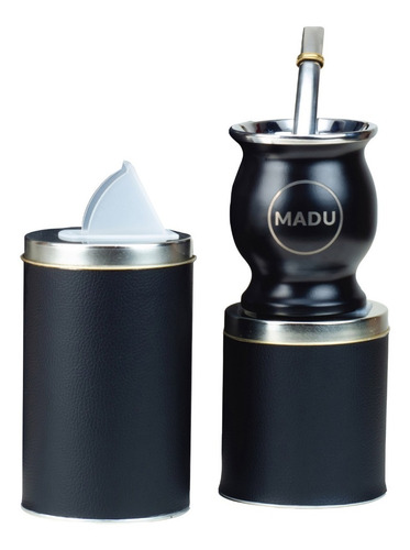 Imagen 1 de 10 de Mate Y Bombilla Acero Inoxidable Termico + Yerbera Azucarera