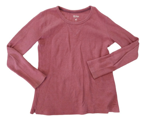 Remera Manga Larga 100% Algodón Divina Talle M Rosa Viejo (Usado)