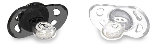 Twistshake 2x Pacifier 6+m Negro Blanco-pacificador De Silic