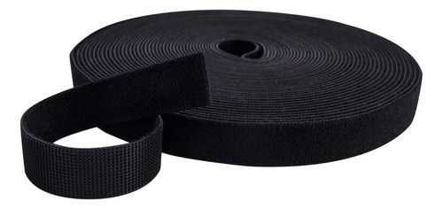 Rollo Velcro Color Negro 2 Cm X 25 Metros