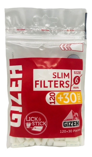 5 Filtros Gizeh Slim 150u-6mm Engomados Candyclub Loc.once