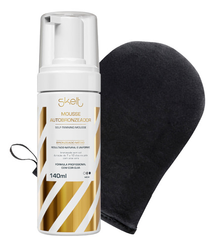 Kit Skelt Mousse Autobronzeador E Luva Aplicadora