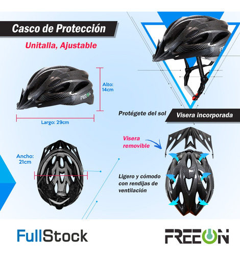 Kit 2 Cascos Con Visera Bicicleta Montaña Fon200g Freeon