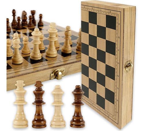 Juego De Tablero De Ajedrez De Viaje Plegable De Madera Para
