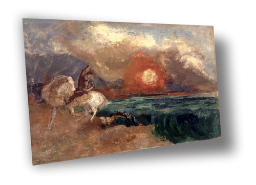 Lienzo Canvas Arte Odilón Redon San Jorge Y El Dragón 80x102